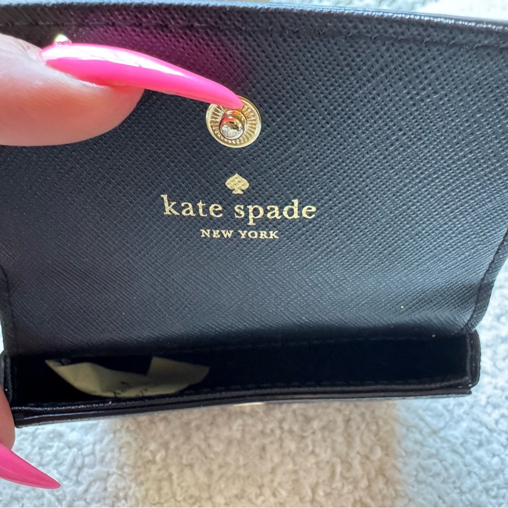 Kate Spade Black Card Holder with Gold Accent - Picture 4 of 6